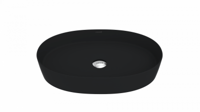 Creavit LOOP 60cm Masaüstü Oval İnce Lavabo Mat Siyah - 1