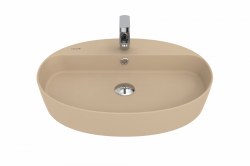 Creavit LOOP 60cm Masaüstü Oval İnce Lavabo Matt Cappuccino - 1