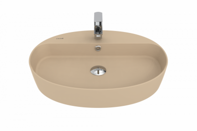 Creavit LOOP 60cm Masaüstü Oval İnce Lavabo Matt Cappuccino - 1