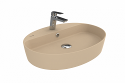 Creavit LOOP 60cm Masaüstü Oval İnce Lavabo Matt Cappuccino - 2