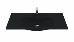 Creavit Su Etajerli Lavabo 100 cm - Mat Siyah - Creavit