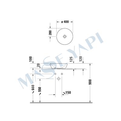 D-Neo Çanak Lavabo 40 cm Antrasit Mat - 3