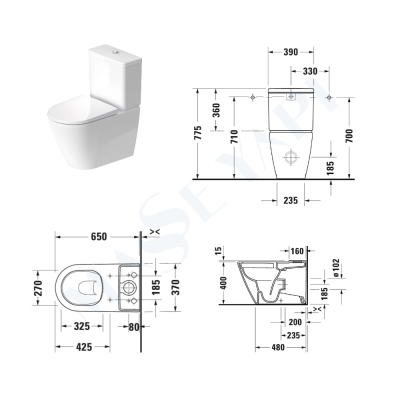 D-Neo Takım Klozet Rimless®
Rezervuar + Amortisörlü Kapak - 2