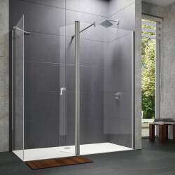 Design Pure Kapısız Duş Teknesi Üstü Walk-In Cam Duşakabin - HÜPPE