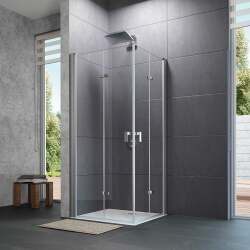 Design Pure Kare ve Dikdörtgen İki Katlanır Kapı Duş Teknesi Üstü Duşakabin - HÜPPE