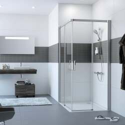 Design Pure Kare 90x90 Cm Duşakabin Parlak/Mat Profil - HÜPPE