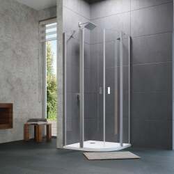 Design Pure Oval İki Sabit İki Menteşeli Kapı Duş Teknesi Üstü Duşakabin - SAK - HÜPPE