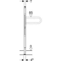 Destek ve tutma kolları için Geberit Duofix elemanı, 112 cm, engelsiz: B=36.5cm, H=112cm, T=4cm - 4