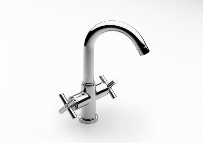 Döner Çıkış Uçlu Çift Kumanda Kollu Lavabo Bataryası, Sifon Kumandalı - 1