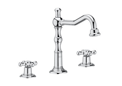 Döner Çıkış Uçlu Çift Kumanda Kollu Lavabo Bataryası, Sifon Kumandalı - 1