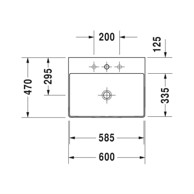 Duravit DuraSquare Çanak Lavabo 60 cm 2353600071 - 2