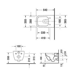 Duravit Happy D.2 Rimless Asma Klozet Antrasit - 3