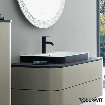 Duravit Happy D.2 Tezgahüstü Lavabo 60x46 cm Antrasit-Beyaz - 1