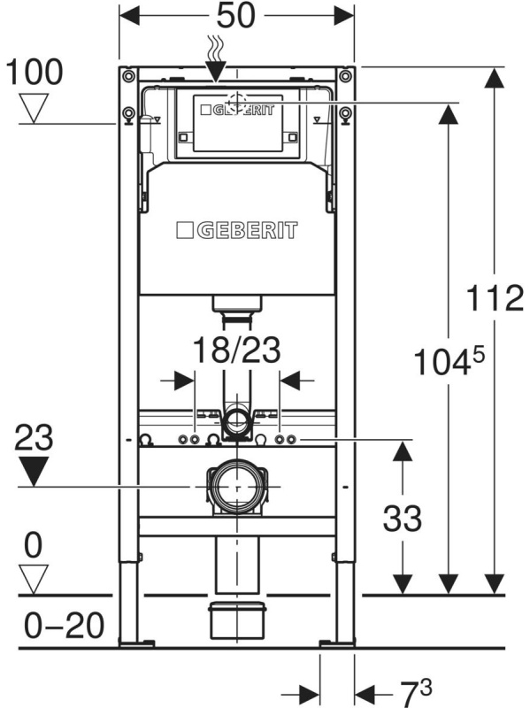 Geberit Asma Klozet için Geberit DuoFix Elemanı, 112 Cm, 12 Cm Alpha Gömme Rezervuarlı, 6 / 3 Litre - 458233003 - 3