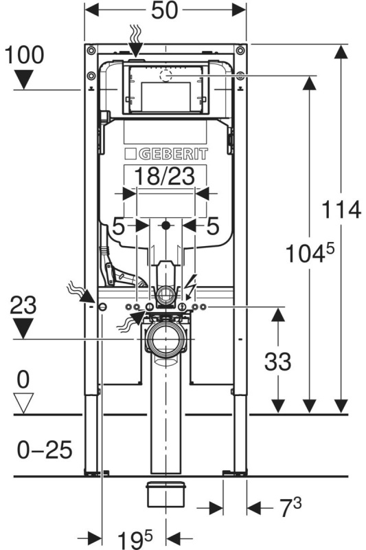 Geberit Asma Klozet için Geberit DuoFix Elemanı, 114 Cm, Sigma Gömme Rezervuar 8 Cm ile - 111796002 - 3