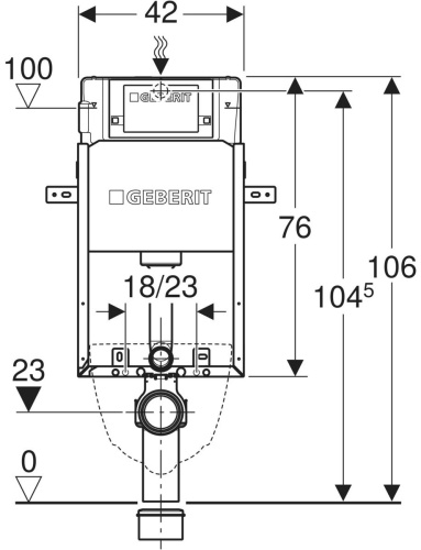 Geberit Asma Klozet için Geberit Kombifix Elemanı, 106 Cm, Alpha Gömme Rezervuar 12 Cm ile, Ayak Destekleri ile - 110231002 - 3