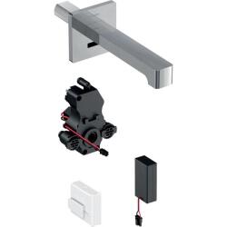 Geberit Brenta lavabo bataryası, ankastre, pilli, sıva altı fonksiyon kutusu ile: Parlak krom, L=17cm, Mikser=Mikserli - 1