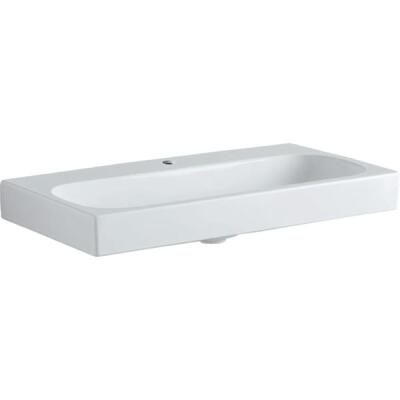 Geberit Citterio lavabo: B=90cm, T=50cm, Batarya deliği=Orta, Taşma deliği=Yok, Beyaz / KeraTect - 1