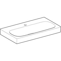 Geberit Citterio lavabo: B=90cm, T=50cm, Batarya deliği=Orta, Taşma deliği=Yok, Beyaz / KeraTect - 2