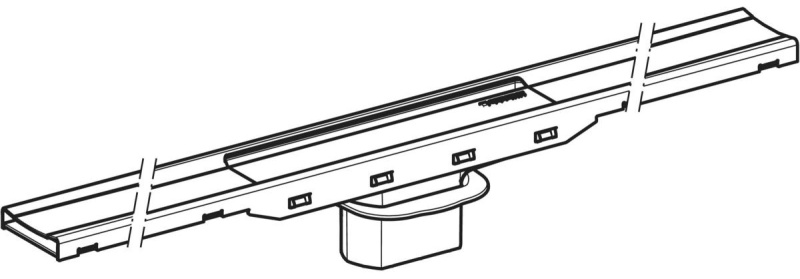 Geberit Cleanline80 Duş Kanalı Siyah krom / Fırçalanmış- 154441QC1 - 2