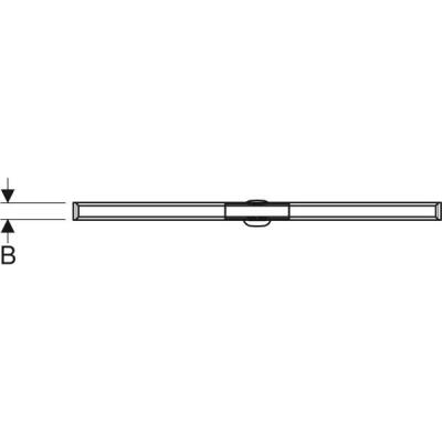 Geberit duş kanalı CleanLine20: L=30-90cm, elektro polisajlı paslanmaz çeli, fırçalanmış paslanmaz çelik - 3