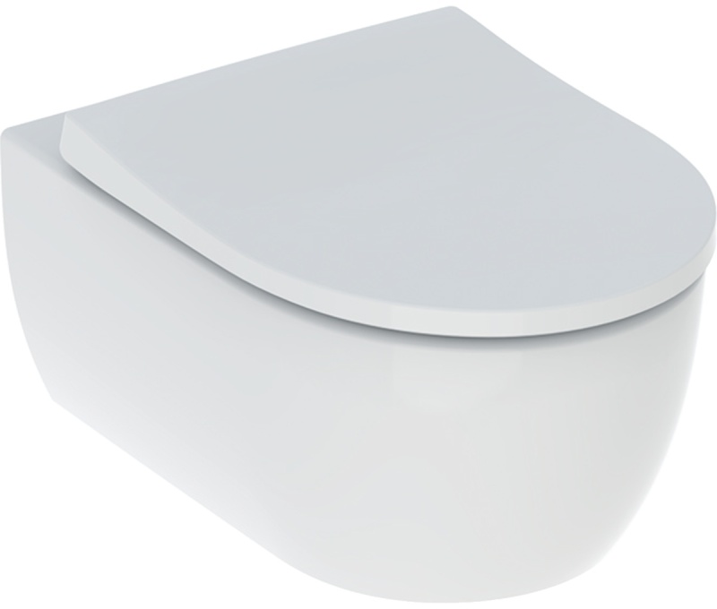 Geberit iCon Taharet Fonksiyonlu Alçak Tip Asma Klozet Seti, Kapalı Form, Rimfree, Klozet Kapaklı - 501659001 - 1