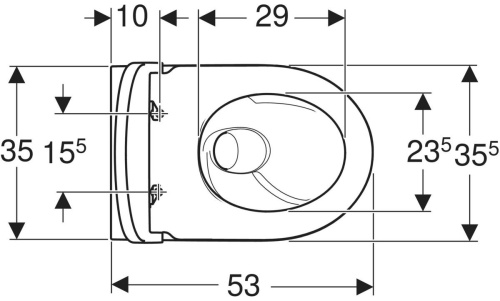 Geberit iCon Taharet Fonksiyonlu Asma Klozet Seti, Alçak Tip, Kapalı Form, Turboflush, Klozet Kapaklı - 503116001 - 3