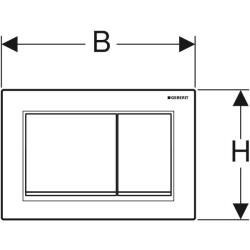 Geberit kumanda kapağı Omega30, 2 kademeli deşarj için: parlak krom, mat krom - 2