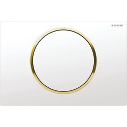 Geberit kumanda kapağı Sigma10, deşarj durdurmalı kumanda için: beyaz, altın - 1