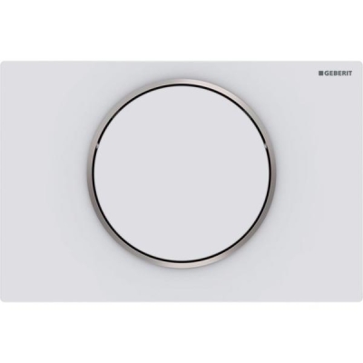 Geberit kumanda kapağı Sigma10, deşarj durdurmalı kumanda için: mat beyaz, temizliği kolay kaplamalı, parlak - 1