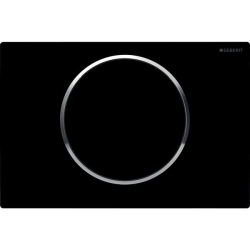 Geberit kumanda kapağı Sigma10, deşarj durdurmalı kumanda için: siyah, parlak krom - 1