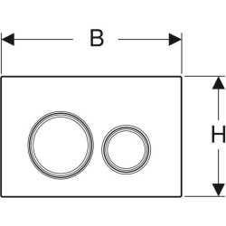 Geberit kumanda kapağı Sigma21, 2 kademeli deşarj için, metal rengi krom: krom, beyaz - 2
