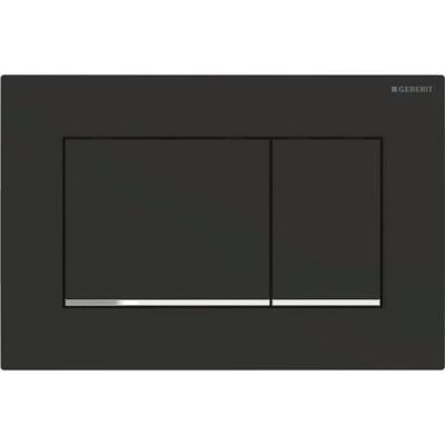 Geberit kumanda kapağı Sigma30, 2 kademeli deşarj için: mat siyah, temizliği kolay kaplamalı, parlak krom - 1