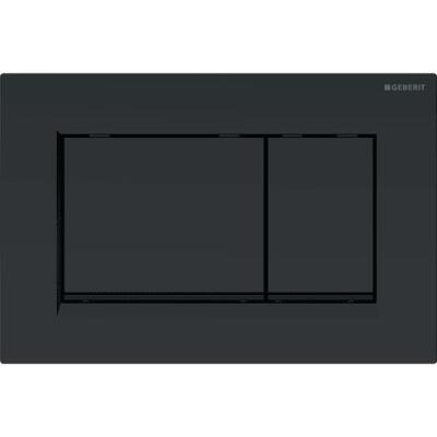 Geberit kumanda kapağı Sigma30, 2 kademeli deşarj için: mat siyah, temizliği kolay kaplamalı, siyah - 1
