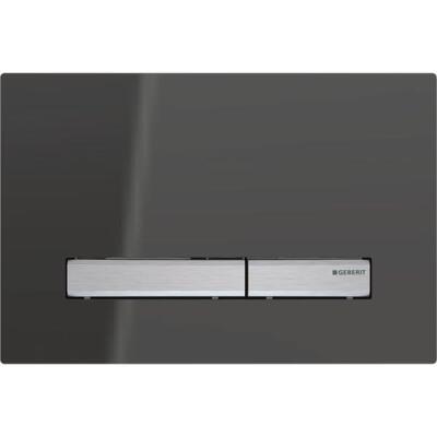 Geberit kumanda kapağı Sigma50, 2 kademeli deşarj için, metal rengi krom: krom, füme cam - 1