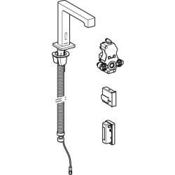 Geberit lavabo bataryası Brenta, tezgah üstü, jeneratörlü, sıva altı fonksiyon kutusu ile: Parlak krom, Mikser=Mikserli - 2