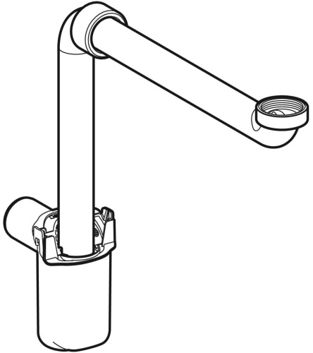 Geberit Lavabo için Geberit Sifon, Yer Tasarruflu Model, Yatay Çıkış - 151116111 - 2
