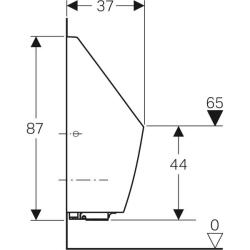 Geberit pisuvar Tamina, entegre deşarj kontrollü, pilli: Giriş=Arka, Beyaz - 4
