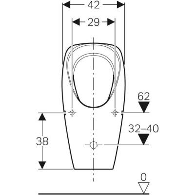 Geberit pisuvar Tamina, susuz: Beyaz - 3