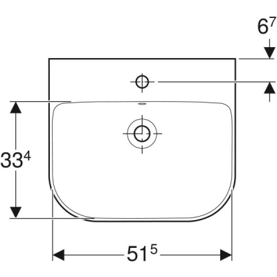 Geberit Smyle lavabo: B=55cm, T=48cm, Batarya deliği=Orta, Taşma deliği=Görünür, Beyaz - 3