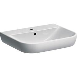 Geberit Smyle lavabo: B=60cm, T=48cm, Batarya deliği=Orta, Taşma deliği=Görünür, Beyaz - GEBERİT