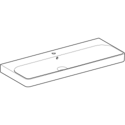 Geberit Smyle Square lavabo: B=120cm, T=48cm, Batarya deliği=Orta, Taşma deliği=Görünür, Beyaz - 2