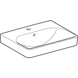 Geberit Smyle Square lavabo: B=55cm, T=44cm, Batarya deliği=Orta, Taşma deliği=Görünür, Beyaz - 2