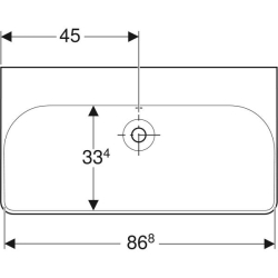 Geberit Smyle Square lavabo: B=90cm, T=48cm, Batarya deliği=Yok, Taşma deliği=Görünür, Beyaz - 3