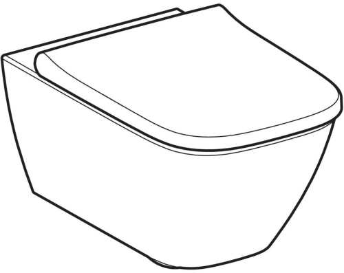 Geberit Smyle Taharet Fonksiyonlu Asma Klozet Seti, Kare, Alçak Tip, Kapalı Form, Rimfree, Klozet Kapaklı, Örtüşen Kapak - 501668001 - 3