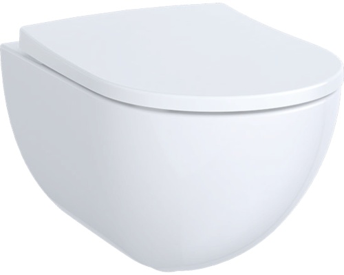 Geberit Smyle Taharet Fonksiyonlu Yuvarlak Asma Klozet Seti, Alçak Tip, Kapalı Form, Rimfree, Klozet Kapaklı - 503084001 - GEBERIT