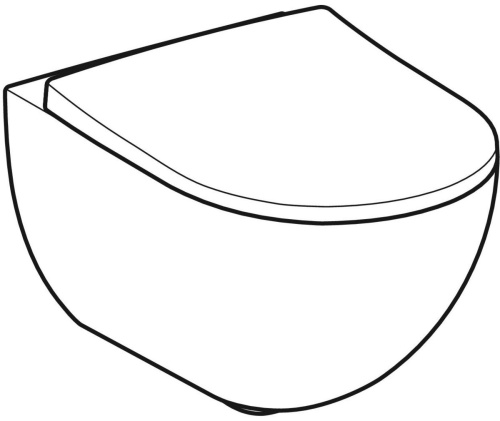 Geberit Smyle Taharet Fonksiyonlu Yuvarlak Asma Klozet Seti, Alçak Tip, Kapalı Form, Rimfree, Klozet Kapaklı - 503084001 - 2