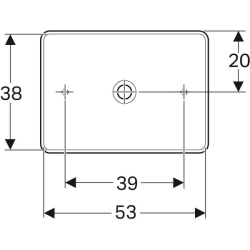 Geberit VariForm dikdörtgen çanak lavabo: B=55cm, T=40cm, Batarya deliği=Yok, Taşma deliği=Yok, Beyaz - 3