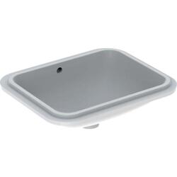 Geberit VariForm dikdörtgen tezgah altı lavabo: B1=45cm, T=44cm, Batarya deliği=Yok, Taşma deliği=Görünür, Beyaz - 1