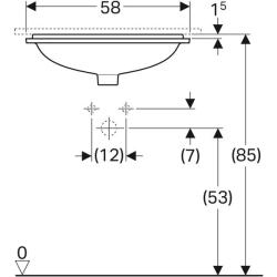 Geberit VariForm dikdörtgen tezgah altı lavabo: B1=50cm, T=49cm, Batarya deliği=Yok, Taşma deliği=Görünür, Beyaz - 4